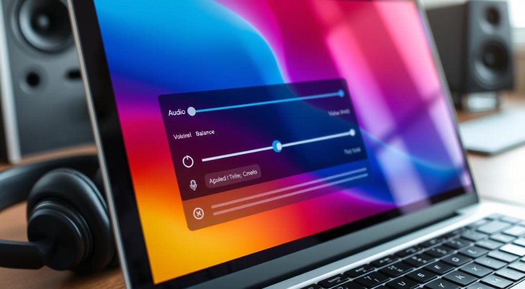 Configurações de som do notebook