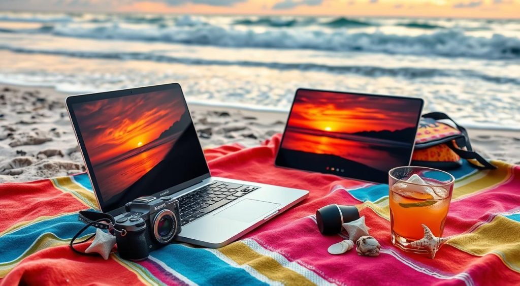 Férias com um laptop