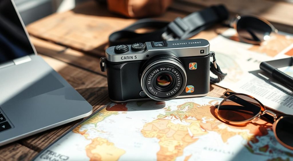 câmera digital de viagem